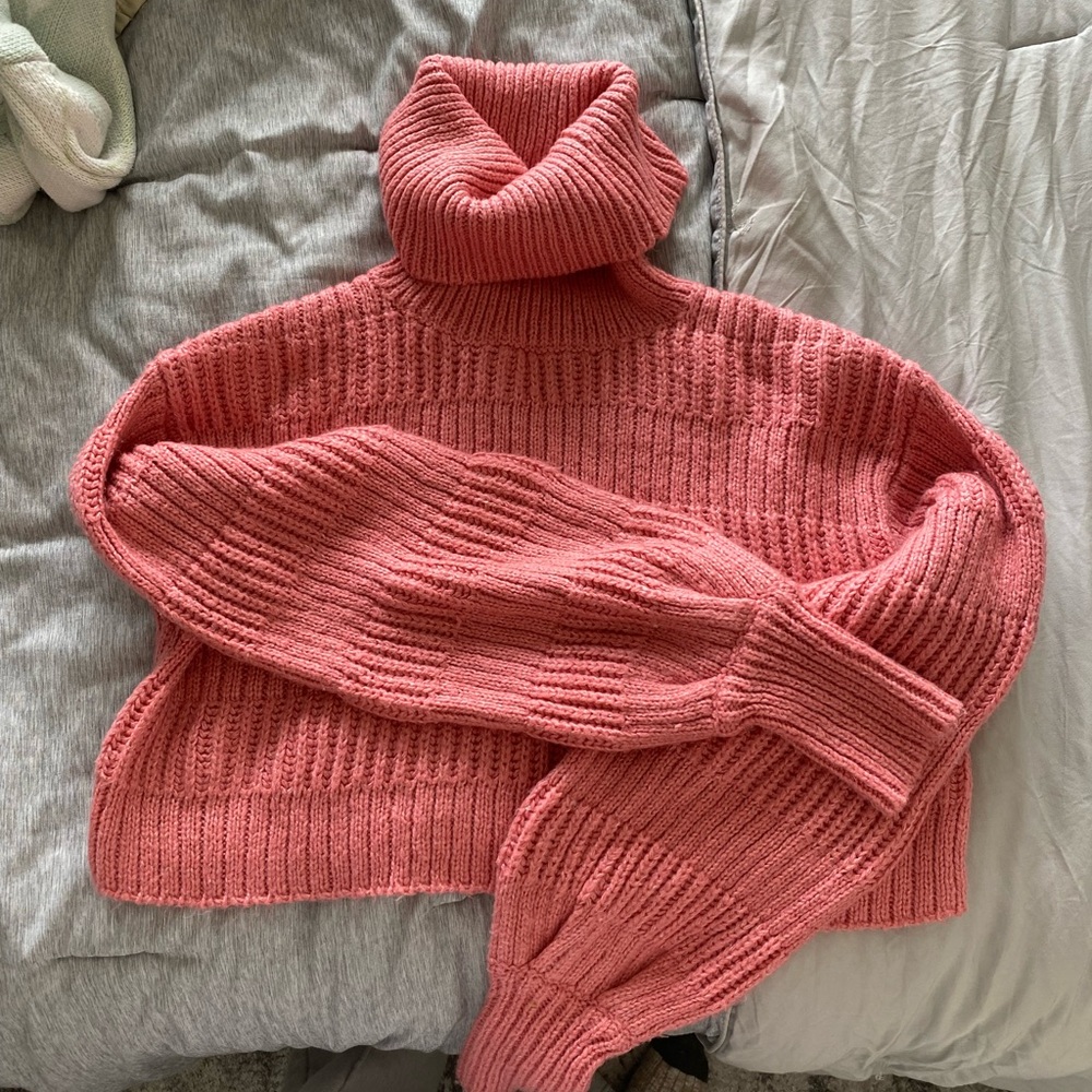 Cozy Pink Turtleneck Sweater